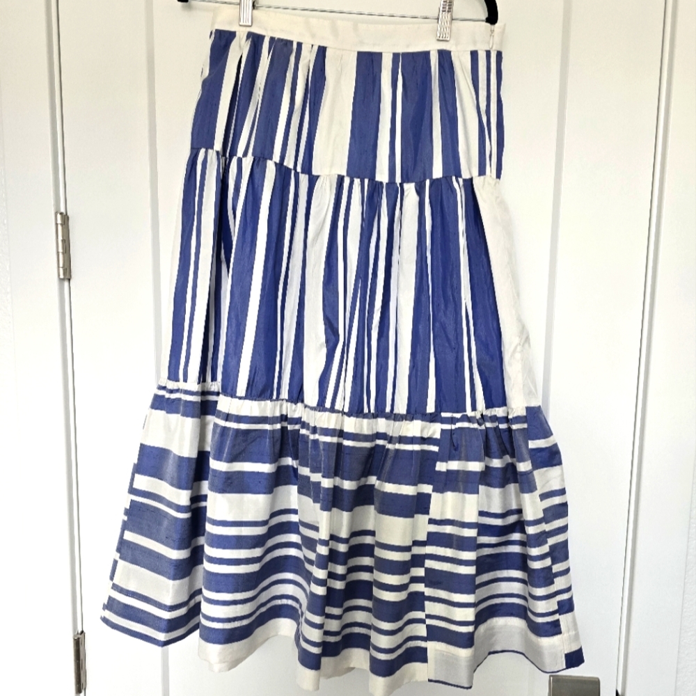 NWT J crew Blue and White Striped skirt